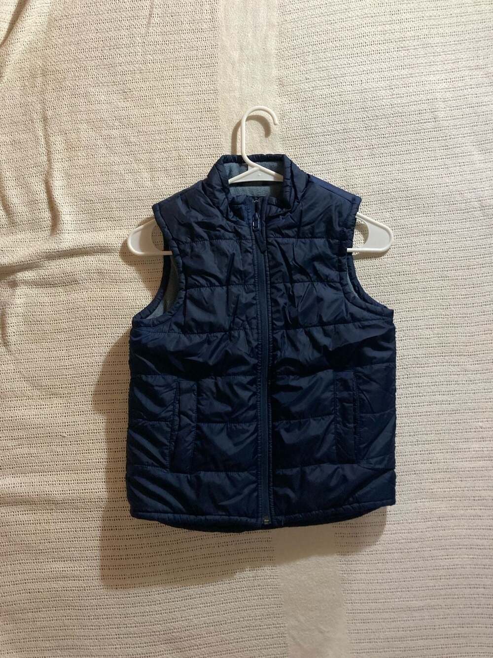 The Children's Place Boys Navy Blue Fleece-Lined Quilted Puffer Vest